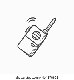 Tragbares Radio-Set, Vektorgrafik Symbol einzeln auf Hintergrund. Handgezeichnetes Portable Radio Set Symbol. Portable Radio Set Sketch Symbol für Infografik, Website oder App.