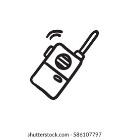 Portable radio set vector sketch icon isolated on background. Hand drawn Portable radio set icon. Portable radio set sketch icon for infographic, website or app.