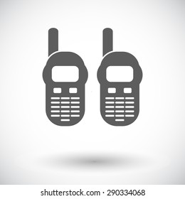 Portable radio. Single flat icon on white background. Vector illustration.