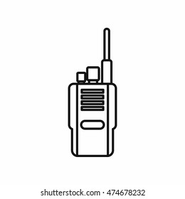 Portable radio transceiver icon in outline style on a white background