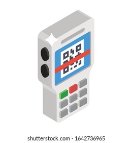 Portable radio transceiver, two way radio isometric icon