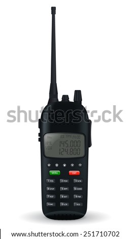 Portable radio transceiver. Vector illustration