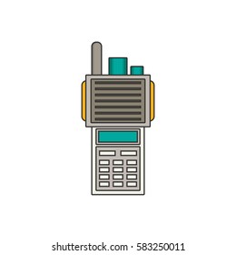 portable radio transmitter flat vector