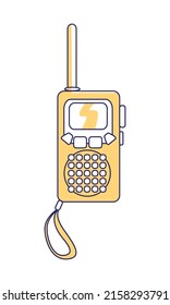 Portable radio transmitter semi flat color vector element. Full sized object on white. Wireless communication device simple cartoon style illustration for web graphic design and animation