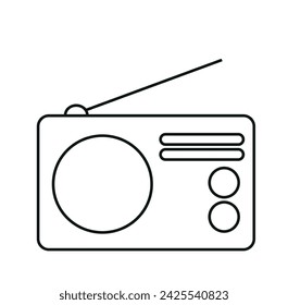 portable radio vector isolated on white background