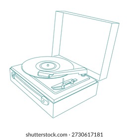 Tocadiscos de reproductor de discos portátil. Tocadiscos de reproductor de discos portátil.
