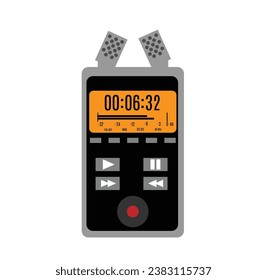 Portable Recorder Isolated on White. Recording media devices concept vector