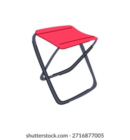 Portable red folding stool offering comfortable seating solution, perfect for camping, fishing, travel, and various outdoor activities or compact storage