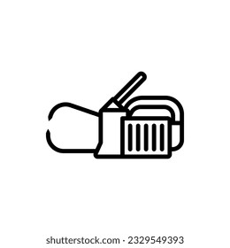 Icono de la máquina de soldadura por puntos de resistencia portátil. Acero de soldadura, acero inoxidable, zinc, latón.
