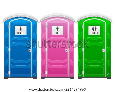 Portable restrooms on a white background. Vector illustration.