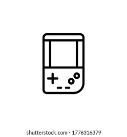Portable retro game console vector icon  in black line style icon, style isolated on white background