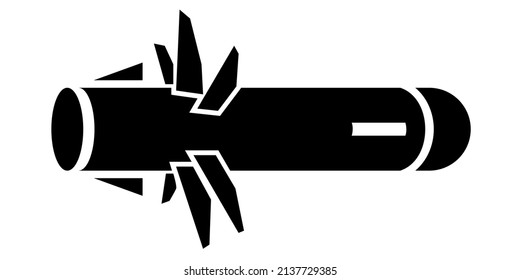 Portable Rocket Military Missle Javelin Army Weapon Object Simple Style Icon Vector Illustration Logo