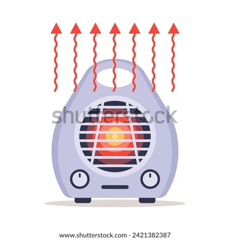 portable room heater. flat vector illustration