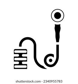 portable shower glamping glyph icon vector. portable shower glamping sign. isolated symbol illustration