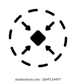 tamanho portátil ícone de glifo vetor. sinal de tamanho portátil. símbolo isolado ilustração