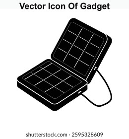 Portable Solar Panel Gadget Vector Icon Illustration Design