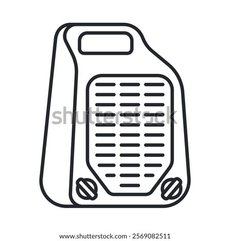 Portable space heater vector icon isolated on a white background.