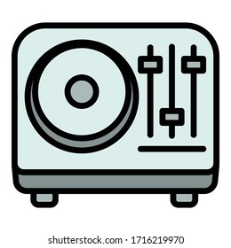 Portable speaker icon. Outline portable speaker vector icon for web design isolated on white background