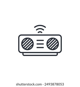Icono de altavoz portátil. Vector.Trazo editable.signo de estilo lineal para utilizar Diseño web,logo.Ilustración de símbolo.