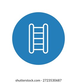 Ícone de escada de degrau portátil para ferramenta de reparação de construção e manutenção doméstica.