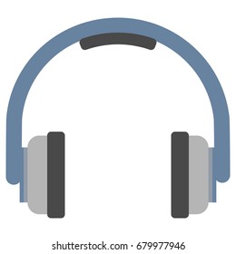 Portable stereo headphones vector illustration. Flat style design. Colorful graphics