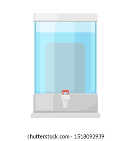 Portable Storage Container For Drinking Water With Filter Vector Illustration