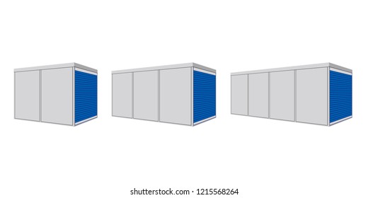 Portable Storage Container Icon Set. Clipart Image Isolated On White Background