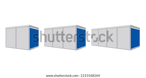 Portable Storage Container Icon Set Clipart Stock Vektorgrafik