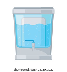 Portable Storage Tank For Drinking Water With Filter Vector Illustration