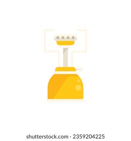 Portable stove icon flat vector. Gas cooker. Food flame isolated