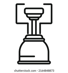 Tragbarer Ofen Symbol Umrandung Vektorgrafik. Gasherd. Lebensmittelfleck