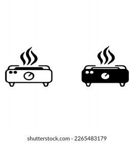 portable stove icons set vector isolated on background