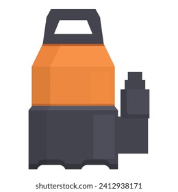 Portable submersible pump icon cartoon vector. Farm system gear. Pipe electric