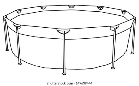 portable swimming pool vector isolated on white background
