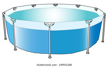 portable swimming pool vector isolated on white background