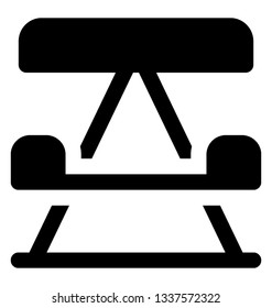 Portable table or folding table solid icon 