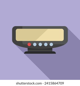 Portable taximeter device icon flat vector. Traffic meter rate. Ride vehicle