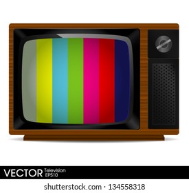 portable television with color bars