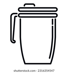 Portable thermo cup icon outline vector. Coffee mug. Recycle drink