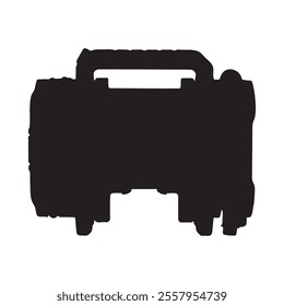 Portable Tire Inflator Silhouette Vector Illustration