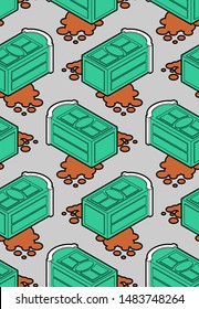 Portable toilet pattern seamless. WC Street palstic background. vector texture