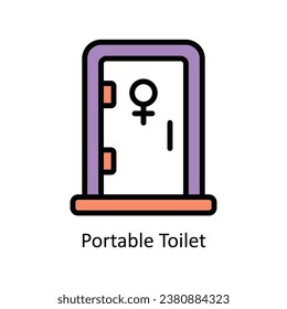 Portable Toilet  vector Filled outline Design illustration. Symbol on White background EPS 10 File 