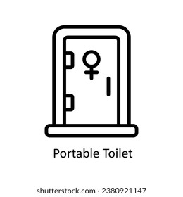 Portable Toilet  vector  outline Design illustration. Symbol on White background EPS 10 File 