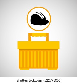 portable tool box helmet icon vector illustration eps 10