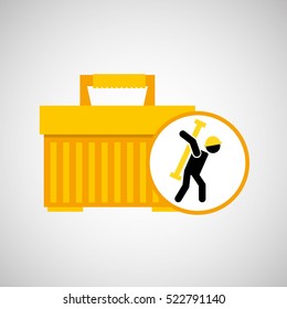 portable tool box silhouette man vector illustration eps 10