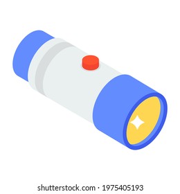 A portable torch icon in isometric design