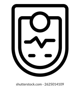 Dispositivo de ultrassom portátil está exibindo um batimento cardíaco fetal em uma tela digital