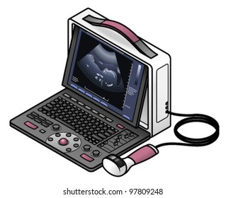 A Portable Ultrasound Machine.