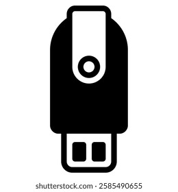 A portable USB flash drive featuring a sleek design, perfect for quick data transfers and storage.