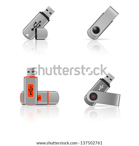 Portable USB Flash Drive Icons